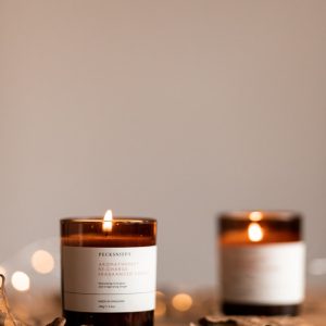 Hand-Poured Soy Candle — Amber & Cedar